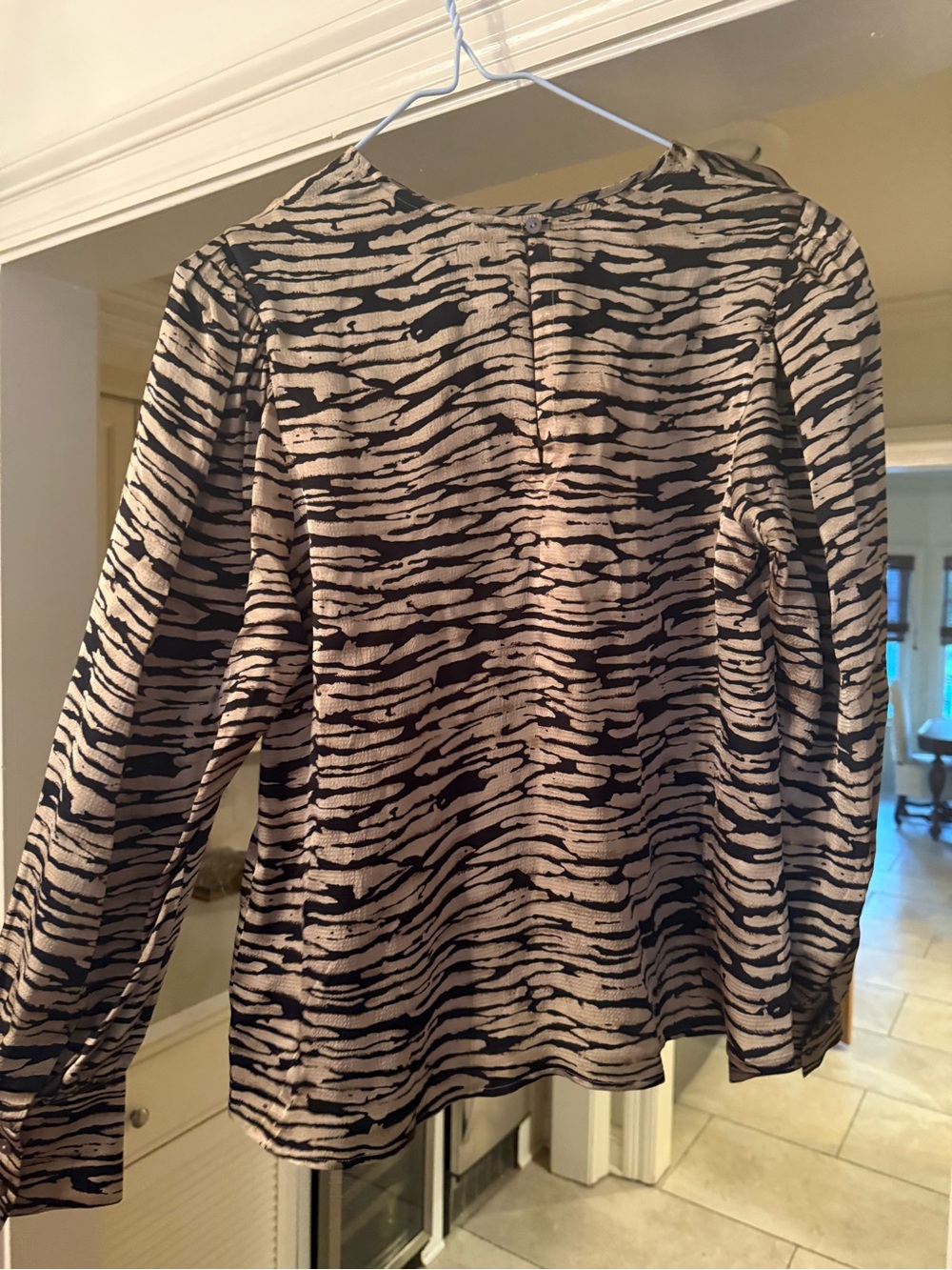 Women’s Black and Tan Rails Tiger print long sleeve blouse
